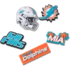 Paquete de 5 colgantes para zapatos Jibbitz de los Miami Dolphins de la NFL