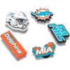 Paquete de 5 colgantes para zapatos Jibbitz de los Miami Dolphins de la NFL