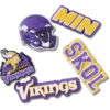 Paquete de 5 colgantes para zapatos Jibbitz de los Minnesota Vikings de la NFL
