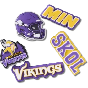 Paquete de 5 colgantes para zapatos Jibbitz de los Minnesota Vikings de la NFL