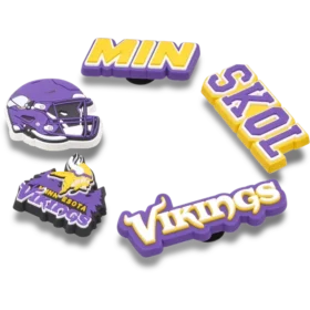 Paquete de 5 colgantes para zapatos Jibbitz de los Minnesota Vikings de la NFL
