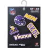 Paquete de 5 colgantes para zapatos Jibbitz de los Minnesota Vikings de la NFL