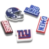 Paquete de 5 colgantes para zapatos Jibbitz de los New York Giants de la NFL