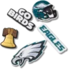 Paquete de 5 colgantes para zapatos Jibbitz de los Philadelphia Eagles de la NFL
