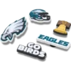 Paquete de 5 colgantes para zapatos Jibbitz de los Philadelphia Eagles de la NFL