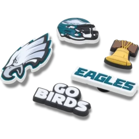 Paquete de 5 colgantes para zapatos Jibbitz de los Philadelphia Eagles de la NFL