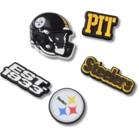 Paquete de 5 colgantes para zapatos Jibbitz de los Pittsburgh Steelers de la NFL