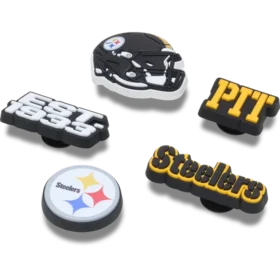 Paquete de 5 colgantes para zapatos Jibbitz de los Pittsburgh Steelers de la NFL