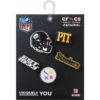 Paquete de 5 colgantes para zapatos Jibbitz de los Pittsburgh Steelers de la NFL