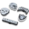 Paquete de 5 colgantes para zapatos Jibbitz de los Raiders de Las Vegas de la NFL