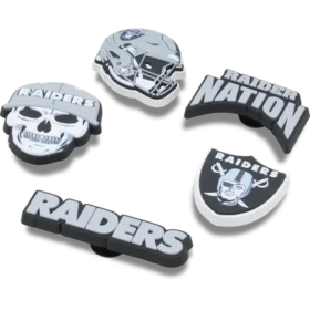 Paquete de 5 colgantes para zapatos Jibbitz de los Raiders de Las Vegas de la NFL
