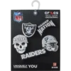 Paquete de 5 colgantes para zapatos Jibbitz de los Raiders de Las Vegas de la NFL