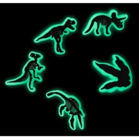 Paquete de 5 colgantes para zapatos Jibbitz «Dino» que brillan en la oscuridad