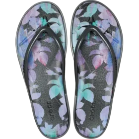 Sandalia Miami de punta redonda con estampado floral oscuro