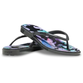 Sandalia Miami de punta redonda con estampado floral oscuro