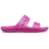 Sandalias clásicas, cómodas y unisex en morado y rojo