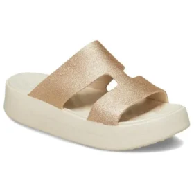 Sandalias con plataforma y correa en H «Getaway» «Blanco Marrón»