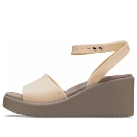Sandalias de cuña con correa al tobillo Brooklyn «Cream White Brown»