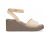 Sandalias de cuña con correa al tobillo Brooklyn «Cream White Brown»