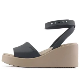 Sandalias de cuña con correa al tobillo Brooklyn «Negro Beige»