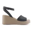 Sandalias de cuña con correa al tobillo Brooklyn «Negro Beige»