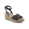 Sandalias de cuña con correa al tobillo Brooklyn «Negro Beige»