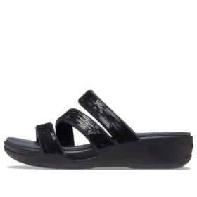 Sandalias de cuña con tiras Boca «Negro»