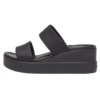 Sandalias de cuña media con punta redonda y doble correa de Brooklyn «Negro»