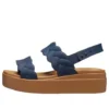 Sandalias de cuña tejidas Brooklyn «Azul marrón»