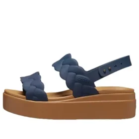 Sandalias de cuña tejidas Brooklyn «Azul marrón»