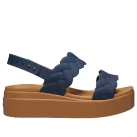 Sandalias de cuña tejidas Brooklyn «Azul marrón»