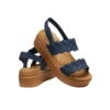Sandalias de cuña tejidas Brooklyn «Azul marrón»