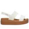 Sandalias de cuña tejidas Brooklyn «Blanco-marrón»