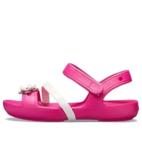 Sandalias de punta redonda con adorno de flor de Lina «Rosa»
