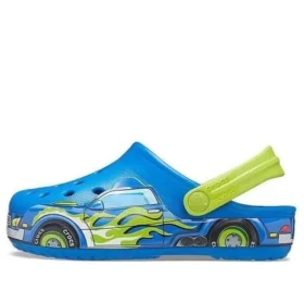 Sandalias deportivas azules de tacón plano con diseño divertido