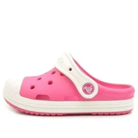 Sandalias deportivas rosas de talón bajo de Crocs, talla pequeña