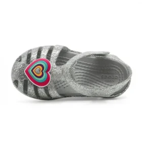 Sandalias planas Isabella Glitter «Gris plateado»
