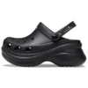Sandalias retro Crocs con suela gruesa y diseño de ballena pequeña, color negro