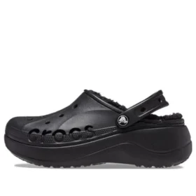 Sandalias tipo zueco con plataforma y forro Baya Lined Clog «Negro»