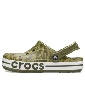 Sandalias unisex con estampado de camuflaje verde