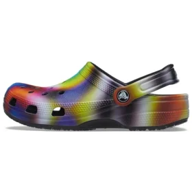 Sandalias unisex de playa Crocs multicolores en negro