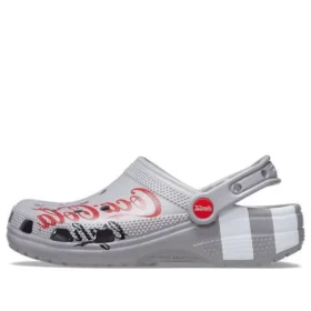 Sandalias unisex deportivas casuales de talón plano para actividades al aire libre Coca-Cola x Crocs Crossover Light X, color gris