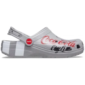 Sandalias unisex deportivas casuales de talón plano para actividades al aire libre Coca-Cola x Crocs Crossover Light X, color gris