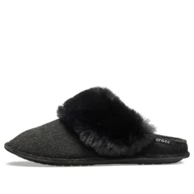 Zapatillas de casa tipo mules de piel «Negro»