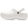 Zapatos de playa retro Classic Clog Clouds, blancos