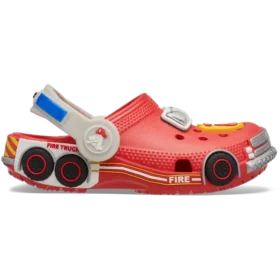 Zapatos tipo zueco clásicos para niños pequeños «Iam Fire Truck Lights» con correa trasera