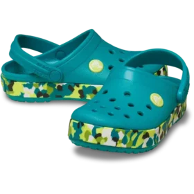 Zueco Crocband Glow Confetti Band para niños pequeños