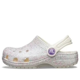 Zuecos Classic Glitter «Blanco plateado»