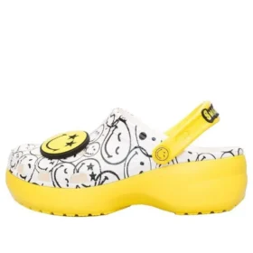 Zuecos Classic Platform Clog Crocs x Smiley World Charm «Amarillo-Blanco»