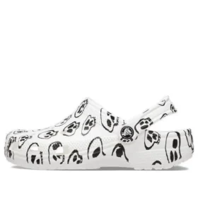 Zuecos clásicos con estampado de calaveras «White Black»